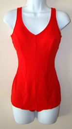 red vintage 1960's  bathing suit 